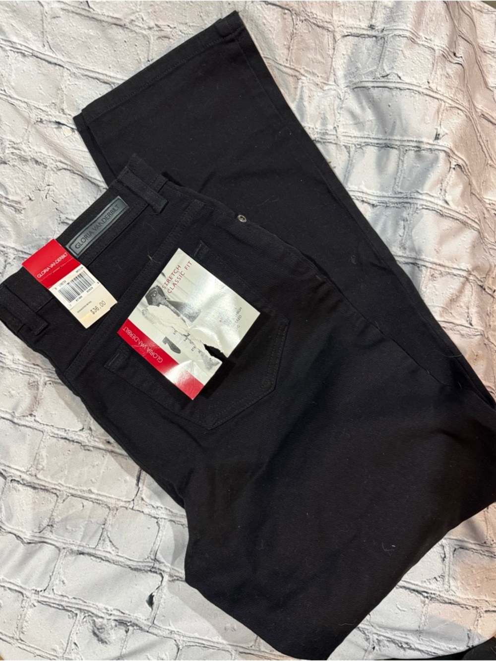 Gloria Vanderbilt Black Stretch Jeans with Branded Waist Patch